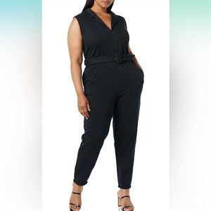 TEREA Women's Aria Collared Zip Front Jumpsuit size 4X black NWT